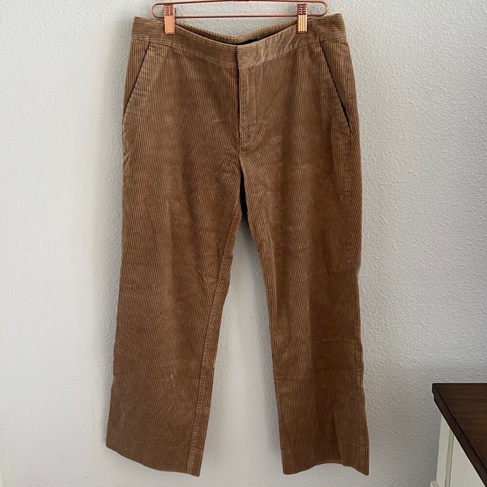 Lauren Ralph Lauren Brown Straight Crop Corduroy Ribbed Pants 8